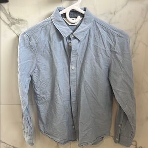 H&M blue chambray youth button down shirt